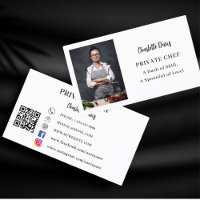 Código QR do slogan de foto de chef privado