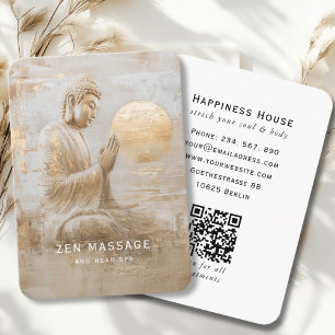 Cartão De Visita Código QR do Spa de Cura Zen Buddha