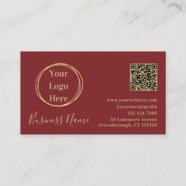 Cartão De Visita Código QR do Terracotta Minimalista Moderno