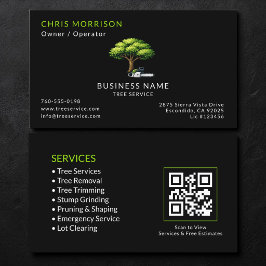 Cartão De Visita Código QR dos Serviços da Black Tree