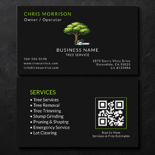 Cartão De Visita Código QR dos Serviços da Black Tree