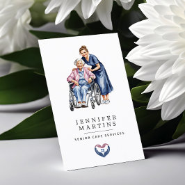 Cartão De Visita Código QR dos Serviços de Assistência a Mais velho