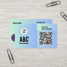 Código QR dos Serviços de Limpeza Mistura Verde Az