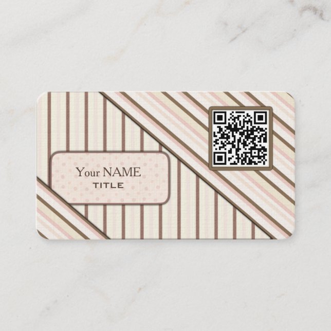 Cartão De Visita Código QR Duplo - Rosa (Frente)