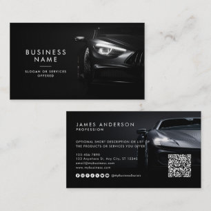 Cartão De Visita Código QR e Mídia Social Sem Logotipo de Carro/Aut