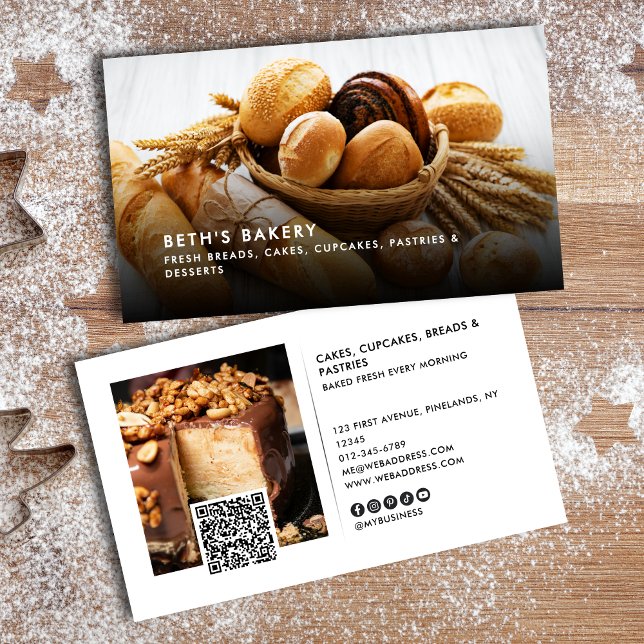 Cartão De Visita Código QR e Socials para Fotos Profissionais Moder (Criador carregado)