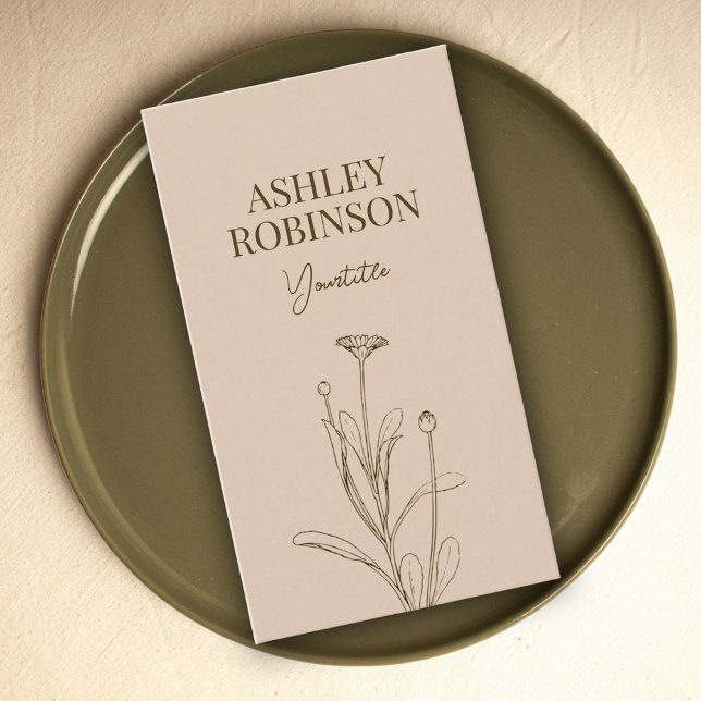 Cartão De Visita Código QR Elegante boho botânico pastel earthy (Elegant boho botanical pastel earthy QR code Business Card)