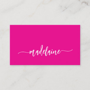 Cartão De Visita Código QR Elegante branco cor-de-rosa moderno