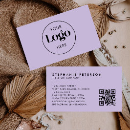 Cartão De Visita Código QR Elegante de Marca Personalizada Lavanda