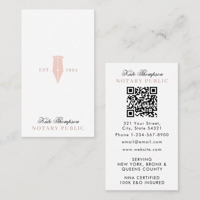 Cartão De Visita Código QR Elegante e Sofisticado para Agente de As (Frente/Verso)