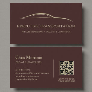 Cartão De Visita Código QR Elegante para Motorista Profissional