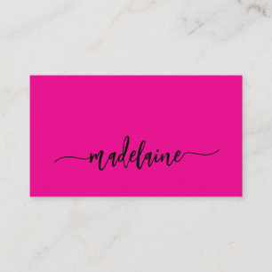 Cartão De Visita Código QR Elegante preto rosa moderno