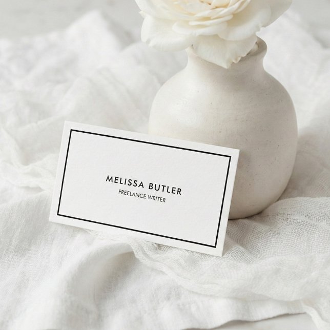 Cartão De Visita Código QR Elegante Profissional Preto e Branco (Criador carregado)