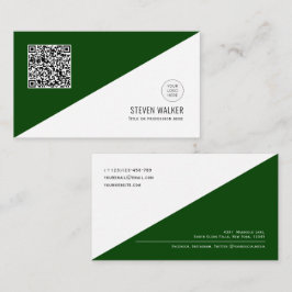 Cartão De Visita Código QR Empresa moderna e minimalista