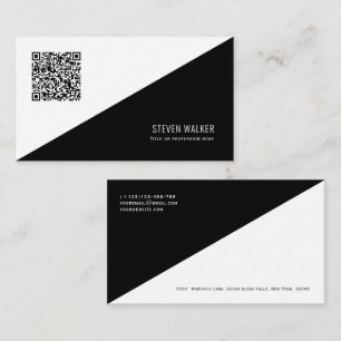 Cartão De Visita Código QR Empresa profissional moderna minimalist