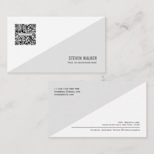 Cartão De Visita Código QR Empresa profissional moderna minimalista