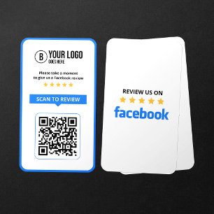 Cartão De Visita Código QR Escaneável de Avaliação de 5 Estrelas no