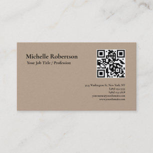 Cartão De Visita Código QR Escaneável Minimalista Personalizável