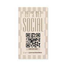 Código QR Escaneável Retro Bege Groovy para Redes
