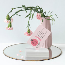 Cartão De Visita Código QR - Feminina Rosa Quadrada