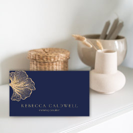 Cartão De Visita Código QR Floral Real Real Elegante