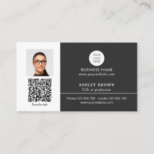Cartão De Visita Código QR foto do realeador de rede moderno Busin