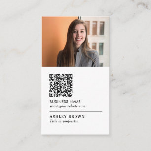 Cartão De Visita Código QR Foto profissional de patrimônio moderno