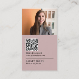 Cartão De Visita Código QR Foto profissional do patrimônio moderno 