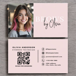 Cartão De Visita Código QR Fotográfico sobrancelhas Brows Artista B