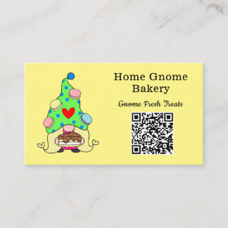 Cartão De Visita Código QR Gnome Home Bakery Lemon Amarelo