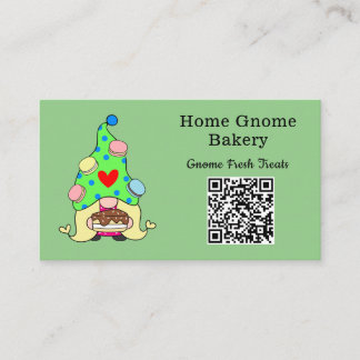 Cartão De Visita Código QR Gnometown Bakery Saga Green