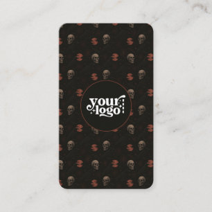 Cartão De Visita Código QR Gótico Dark Halloween Vertical
