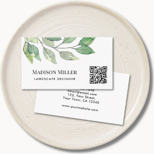 Cartão De Visita Código QR Horizontal Designer Greeneração