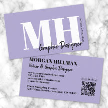 Código QR Lavanda Monograma Roxo