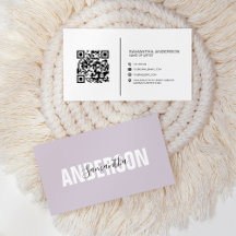 Código QR Lilás Lavanda Minimalista Moderno