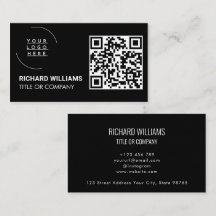 Código QR Logotipo comercial | Black Modern Profes