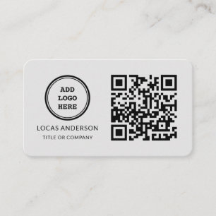 Cartão De Visita Código QR Logotipo comercial Black Modern Profes
