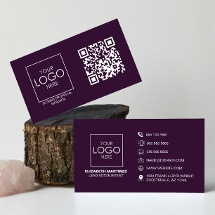 Cartão De Visita Código QR Logotipo comercial frontal e traseiro Pr