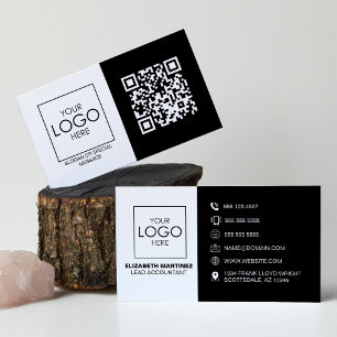 Cartão De Visita Código QR Logotipo comercial frontal e traseiro Pr