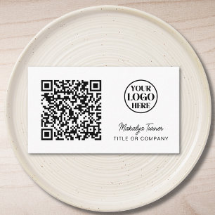 Cartão De Visita Código QR Logotipo comercial Moderno Profissional