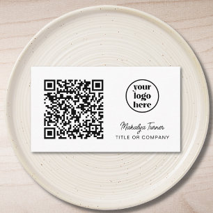 Cartão De Visita Código QR Logotipo comercial Moderno Profissional
