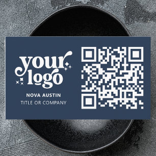 Cartão De Visita Código QR Logotipo comercial Professional Moderno