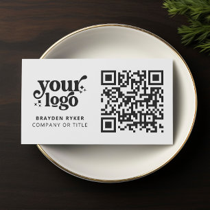 Cartão De Visita Código QR Logotipo comercial Professional Moderno