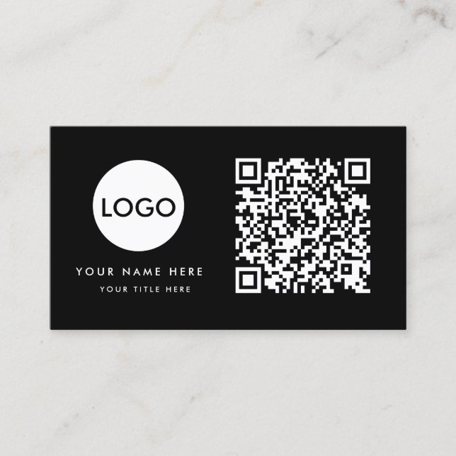 Cartão De Visita Código QR Logotipo comercial Profissional (Frente)