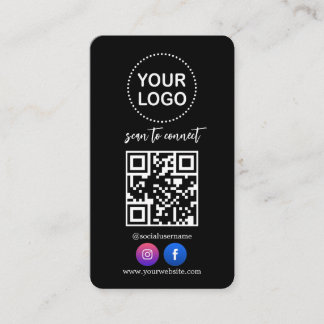 Cartão De Visita Código QR Logotipo comercial Profissional de mídia