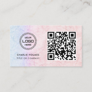 Cartão De Visita Código QR Logotipo comercial   Profissional e mode
