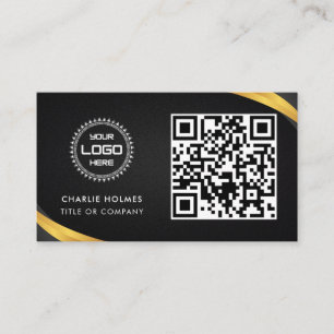 Cartão De Visita Código QR Logotipo comercial   Profissional e mode