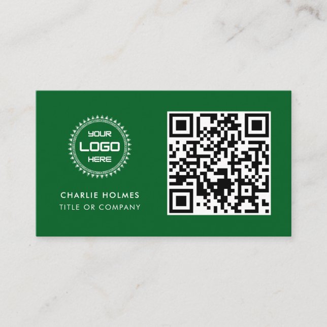 Cartão De Visita Código QR Logotipo comercial | Profissional e mode (Frente)