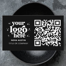 Código QR Logotipo comercial Profissional Preto mo