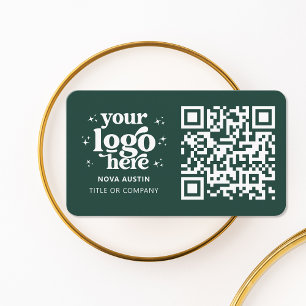 Cartão De Visita Código QR Logotipo comercial Profissional Verde mo